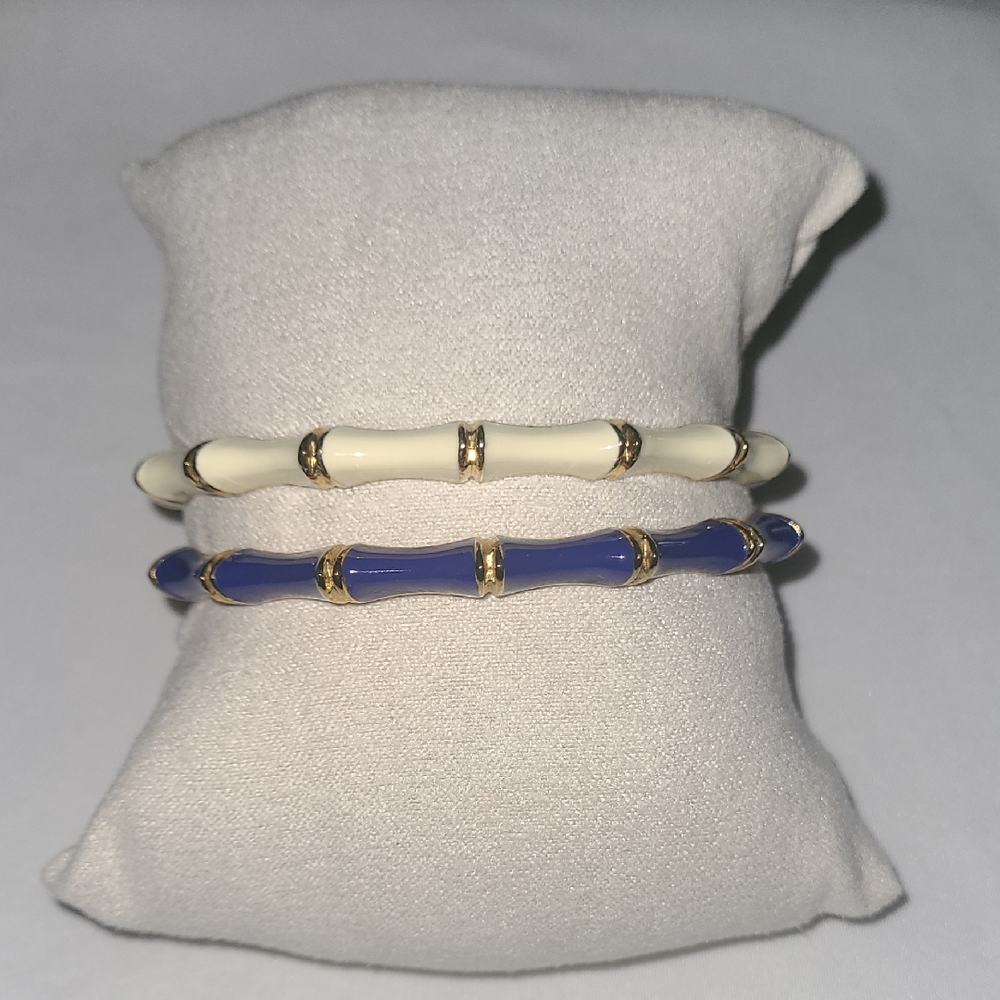 Elegant Gold and Blue Bangle Set